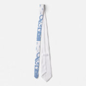 Treble Clef Wave Sky Blue en White Stropdas (Achterkant)