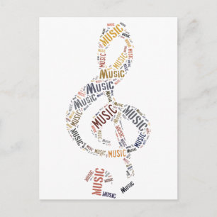 Treble Clef Word Art Briefkaart