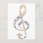 Treble Clef Word Art Briefkaart (Voorkant)