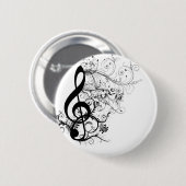 Treble Cleff Ronde Button 5,7 Cm (Voorkant /achterkant)