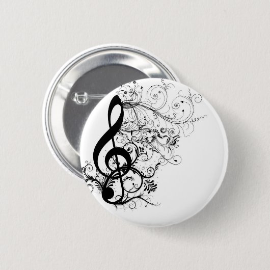 Treble Cleff Ronde Button 5,7 Cm (Voorkant /achterkant)