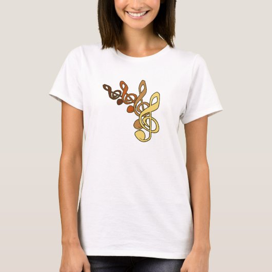 Treble Clefs Muziek T-shirt (Voorkant)