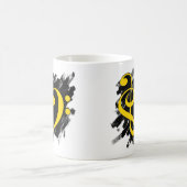 Treble en Bass Clef Musical Heart Yellow Koffiemok (Center)