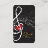 Treble Liefde Hart Muziek Muzieknoten Symfonie Visitekaartje (Voorkant)