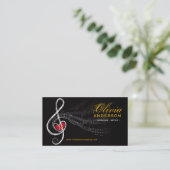 Treble Liefde Hart Muziek Muzieknoten Symfonie Visitekaartje (Staand voorkant)