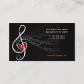 Treble Liefde Hart Muziek Muzieknoten Symfonie Visitekaartje (Achterkant)