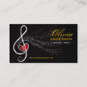 Treble Liefde Hart Muziek Muzieknoten Symfonie Visitekaartje (Voorkant)