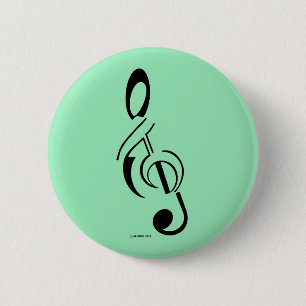 Treble losgekoppeld ronde button 5,7 cm