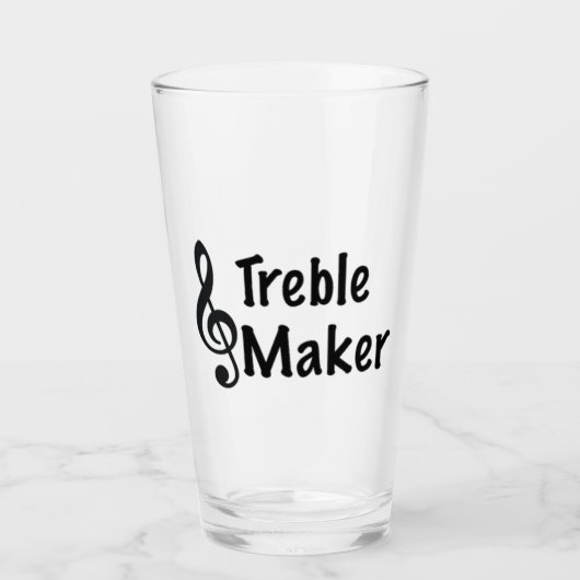 Treble Maker Music Humor Treble Clef Glas (Voorkant)