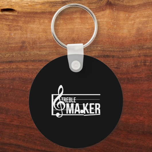 Treble Maker Pun Funny Marching Band Music Lover E Sleutelhanger (Voorkant)