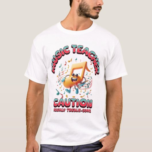 "Treble-some" muziekleraren T-shirt (Voorkant)