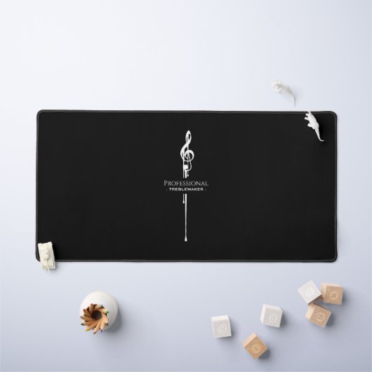 Treblemaker Funny Music Pun Classy Black G-Clef Bureaumat (Kindertafel)