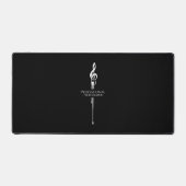 Treblemaker Funny Music Pun Classy Black G-Clef Bureaumat (Voorkant)