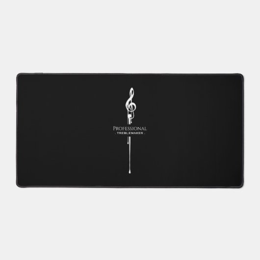 Treblemaker Funny Music Pun Classy Black G-Clef Bureaumat (Voorkant)