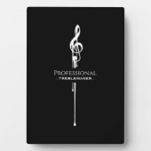 Treblemaker Funny Music Pun Classy Black G-Clef Fotoplaat (voorkant)