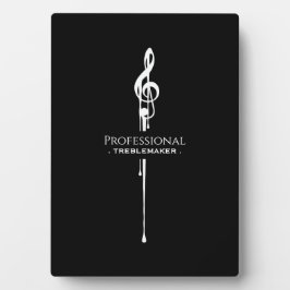 Treblemaker Funny Music Pun Classy Black G-Clef Fotoplaat