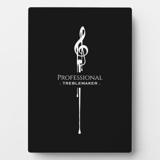 Treblemaker Funny Music Pun Classy Black G-Clef Fotoplaat (voorkant)