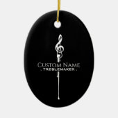 Treblemaker Funny Music Pun Classy Black G-Clef Keramisch Ornament (Voorkant)