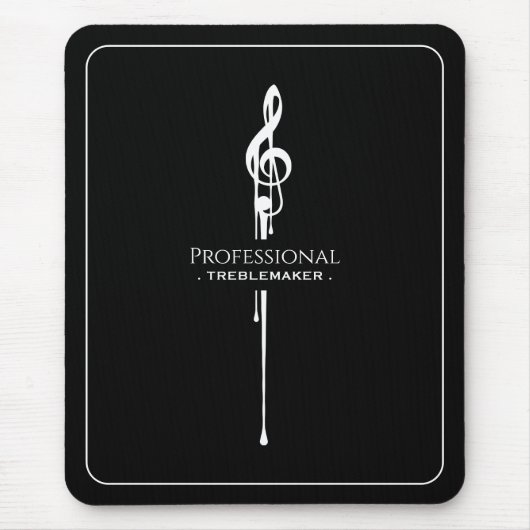 Treblemaker Funny Music Pun Classy Black G-Clef Muismat (Voorkant)