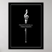 Treblemaker Funny Music Pun Classy Black G-Clef Poster (Voorkant)