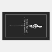 Treblemaker Funny Music Pun Classy Black G-Clef Rechthoekige Sticker (Voorkant)