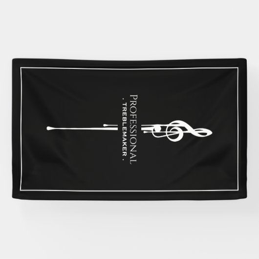 Treblemaker Funny Music Pun Classy Black G-Clef Spandoek (Horizontaal)