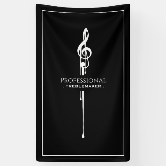 Treblemaker Funny Music Pun Classy Black G-Clef Spandoek (Verticaal)