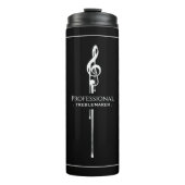 Treblemaker Funny Music Pun Classy Black G-Clef Thermosbeker (Voorkant)