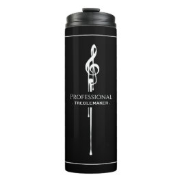 Treblemaker Funny Music Pun Classy Black G-Clef Thermosbeker