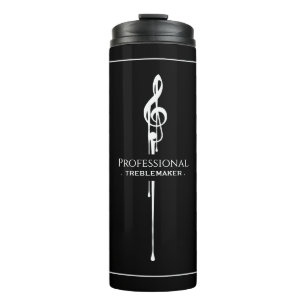 Treblemaker Funny Music Pun Classy Black G-Clef Thermosbeker