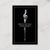 Treblemaker White Hot G-Clef op Classy Black Visitekaartje (Voorkant)