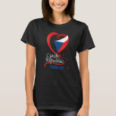 Trebon Czech Republic Heart Flag Lion Coat of Arm T-shirt (Voorkant)
