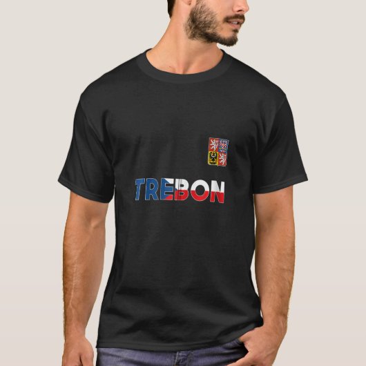 Trebon Czech Republic Heart Flag Lion Coat of Arm T-shirt (Voorkant)