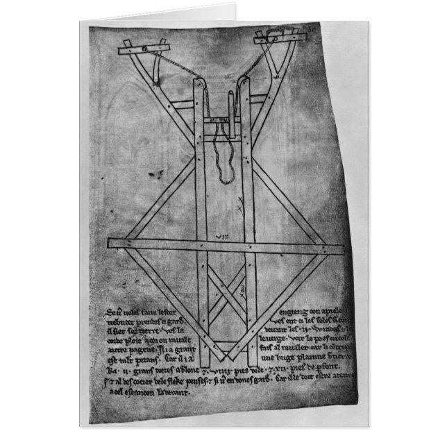 Trebuchet, machine om pijlen te werpen (Voorkant)
