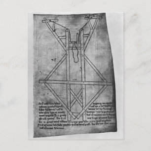 Trebuchet, machine om pijlen te werpen briefkaart