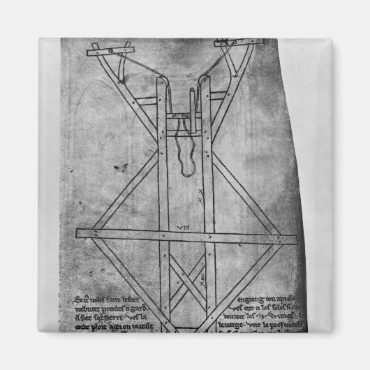 Trebuchet, machine om pijlen te werpen magneet (Voorkant)