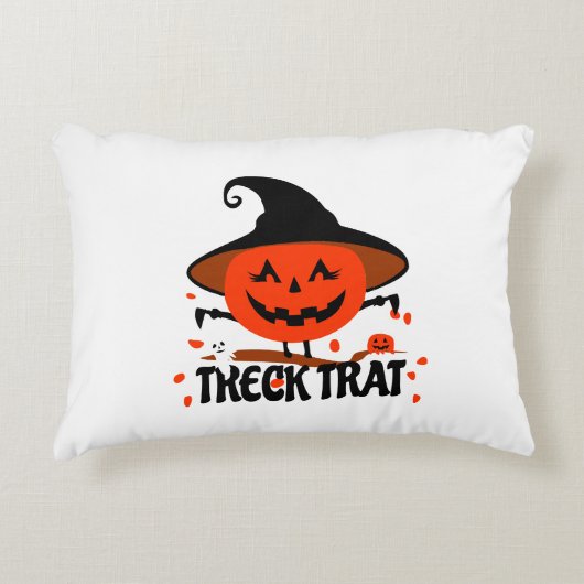 Treck Trat pompoen lachend Accent Kussen (Voorkant)