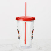 Treck Trat pompoen lachend Acryl Drinkbeker (Rechts)