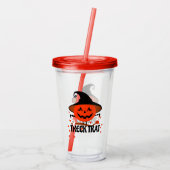 Treck Trat pompoen lachend Acryl Drinkbeker (Achterkant)
