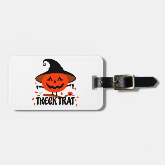 Treck Trat pompoen lachend Bagagelabel (Voorkant horizontaal)