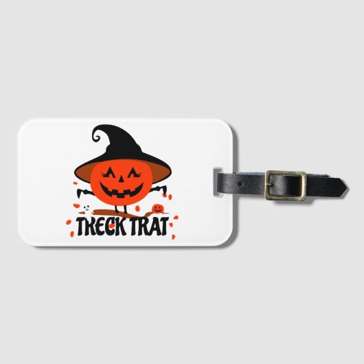 Treck Trat pompoen lachend Bagagelabel (Voorkant (horizontaal))