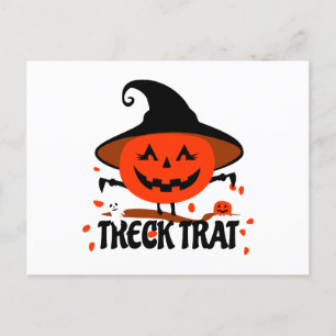 Treck Trat pompoen lachend Briefkaart