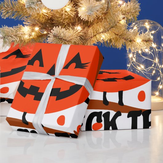 Treck Trat pompoen lachend Cadeaupapier (Feestdagen)