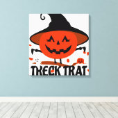 Treck Trat pompoen lachend Canvas Afdruk (Insitu (Houten vloer))
