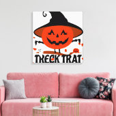 Treck Trat pompoen lachend Canvas Afdruk (Insitu (Woonkamer))