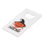 Treck Trat pompoen lachend Creditkaart Flessenopener (Voorkant Gekanteld)