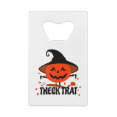 Treck Trat pompoen lachend Creditkaart Flessenopener (Achterkant)