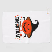 Treck Trat pompoen lachend Golfhanddoek (Horizontaal)