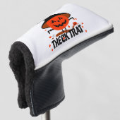 Treck Trat pompoen lachend Golfheadcover (3/4 voorkant)