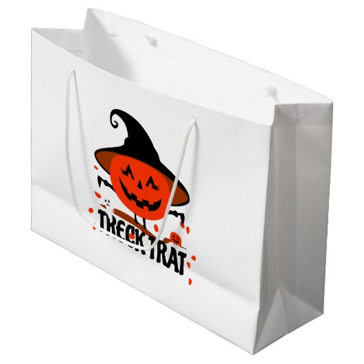 Treck Trat pompoen lachend Groot Cadeauzakje (Voorkant Gekanteld)